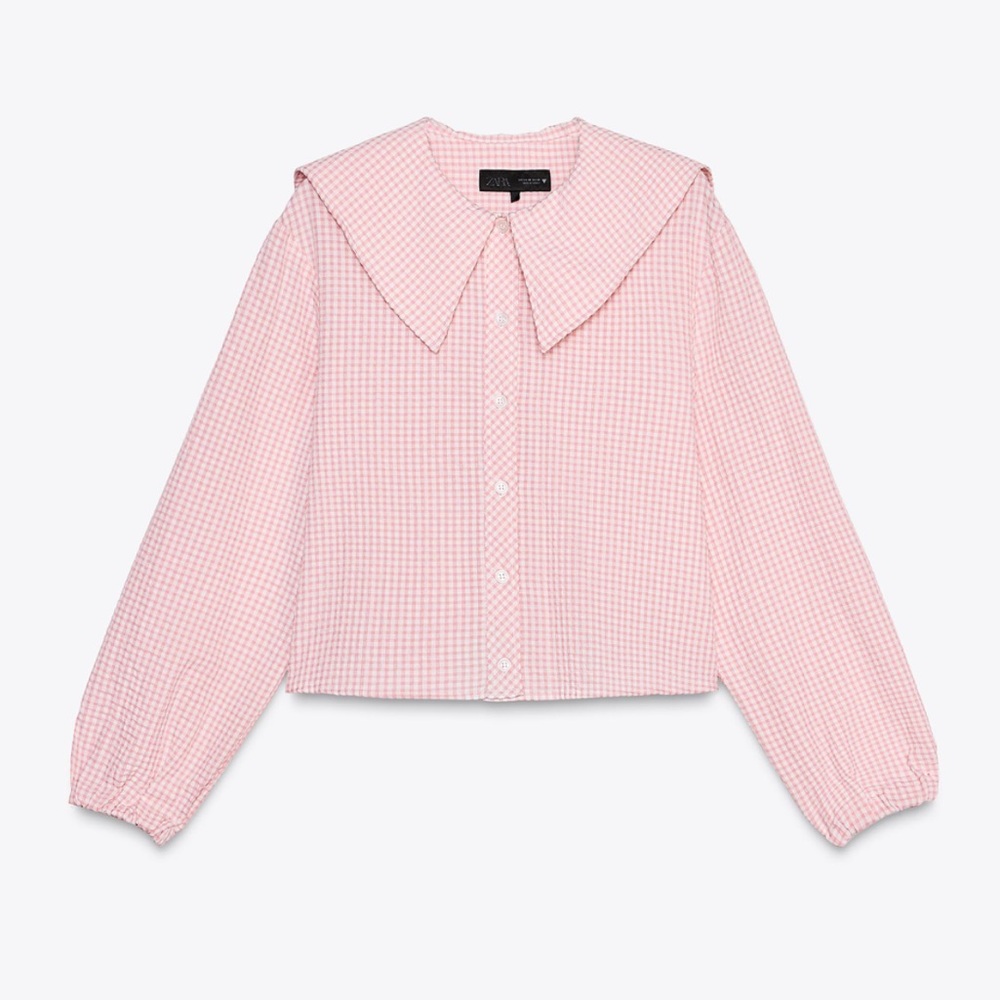 ZARA Pink Gingham Women's Top